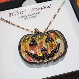 Betsey Johnson Glittering Gold Pumpkin Necklace